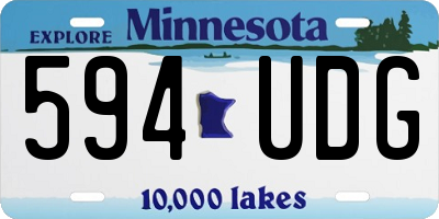 MN license plate 594UDG