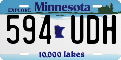 MN license plate 594UDH