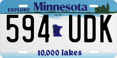 MN license plate 594UDK