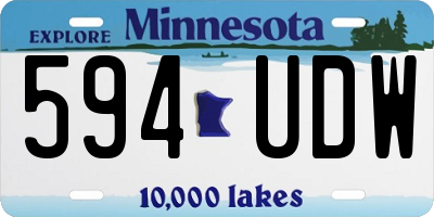 MN license plate 594UDW