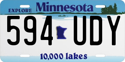 MN license plate 594UDY