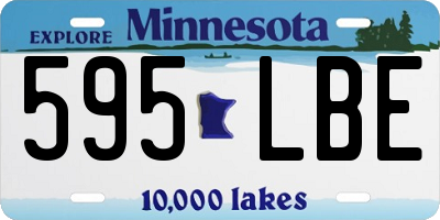 MN license plate 595LBE