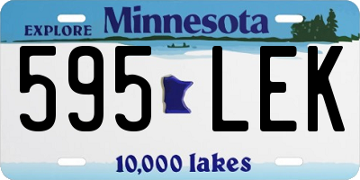MN license plate 595LEK