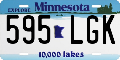 MN license plate 595LGK