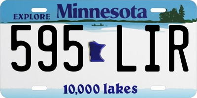 MN license plate 595LIR