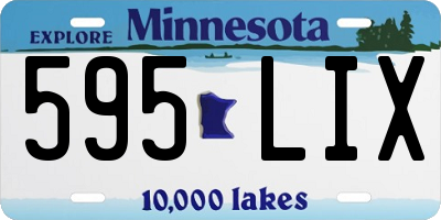 MN license plate 595LIX