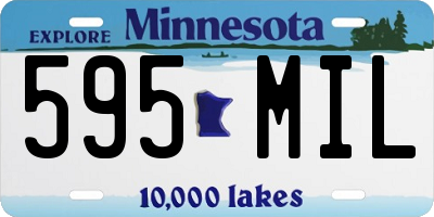 MN license plate 595MIL