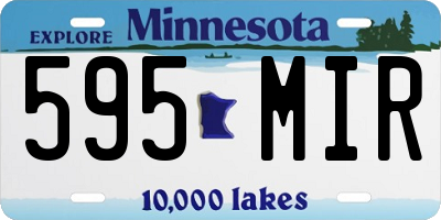 MN license plate 595MIR