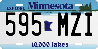 MN license plate 595MZI