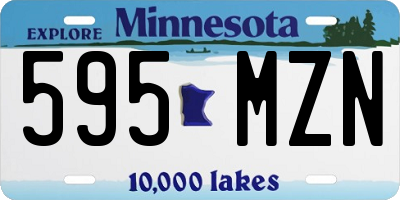 MN license plate 595MZN