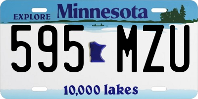 MN license plate 595MZU