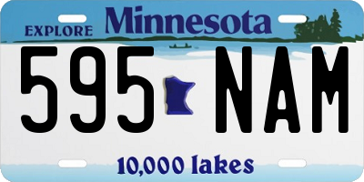 MN license plate 595NAM