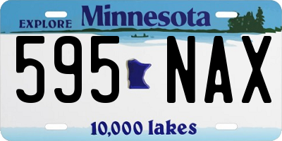 MN license plate 595NAX