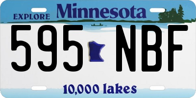 MN license plate 595NBF