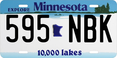 MN license plate 595NBK