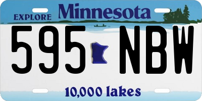 MN license plate 595NBW