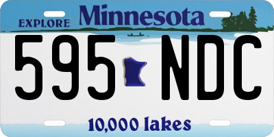 MN license plate 595NDC