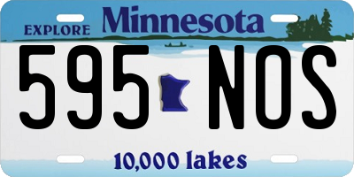 MN license plate 595NOS