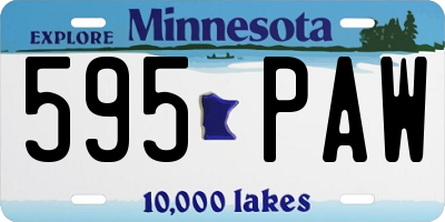 MN license plate 595PAW