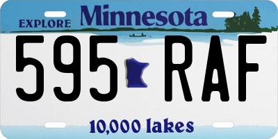 MN license plate 595RAF