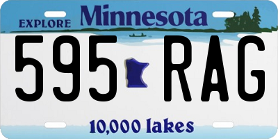 MN license plate 595RAG
