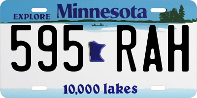 MN license plate 595RAH