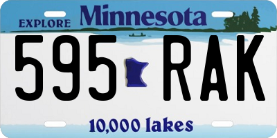 MN license plate 595RAK