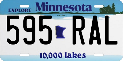 MN license plate 595RAL