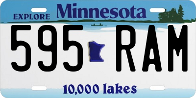 MN license plate 595RAM
