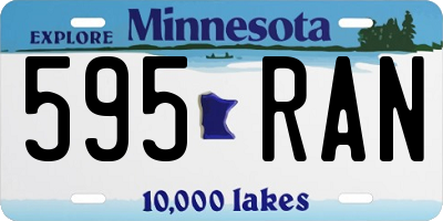 MN license plate 595RAN