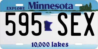 MN license plate 595SEX