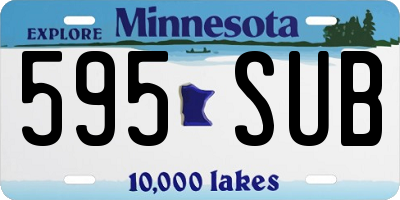 MN license plate 595SUB