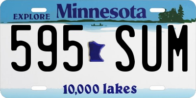 MN license plate 595SUM