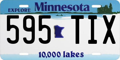 MN license plate 595TIX