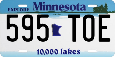MN license plate 595TOE