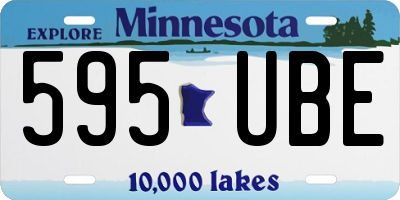 MN license plate 595UBE