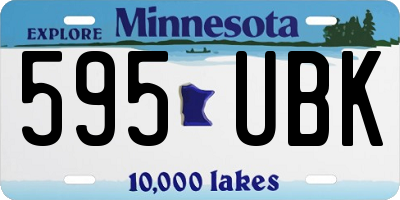 MN license plate 595UBK