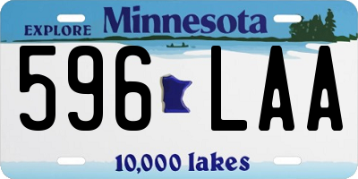 MN license plate 596LAA