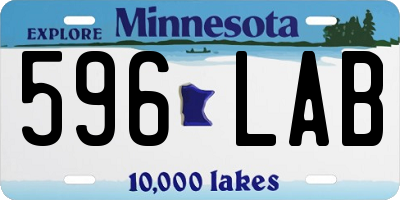 MN license plate 596LAB