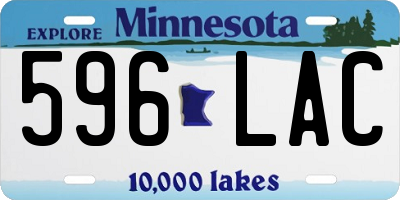 MN license plate 596LAC