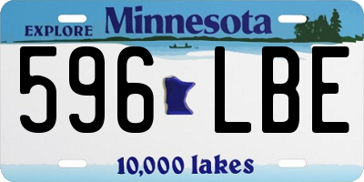MN license plate 596LBE