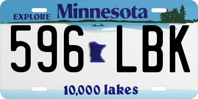 MN license plate 596LBK
