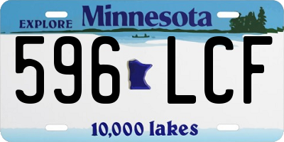 MN license plate 596LCF