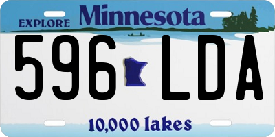 MN license plate 596LDA