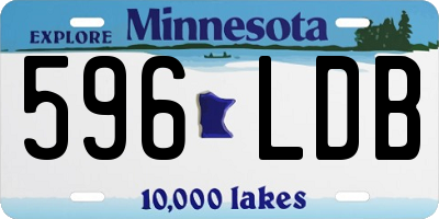 MN license plate 596LDB