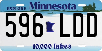 MN license plate 596LDD