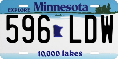 MN license plate 596LDW