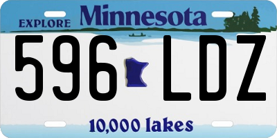 MN license plate 596LDZ