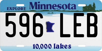 MN license plate 596LEB