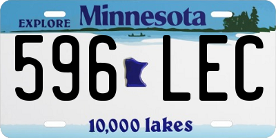 MN license plate 596LEC